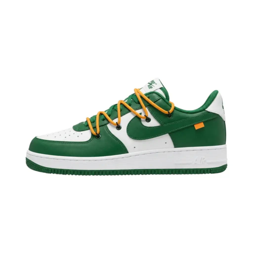 Nike Air Force 1 Low Green & White – Orange Rope Lace Edition
